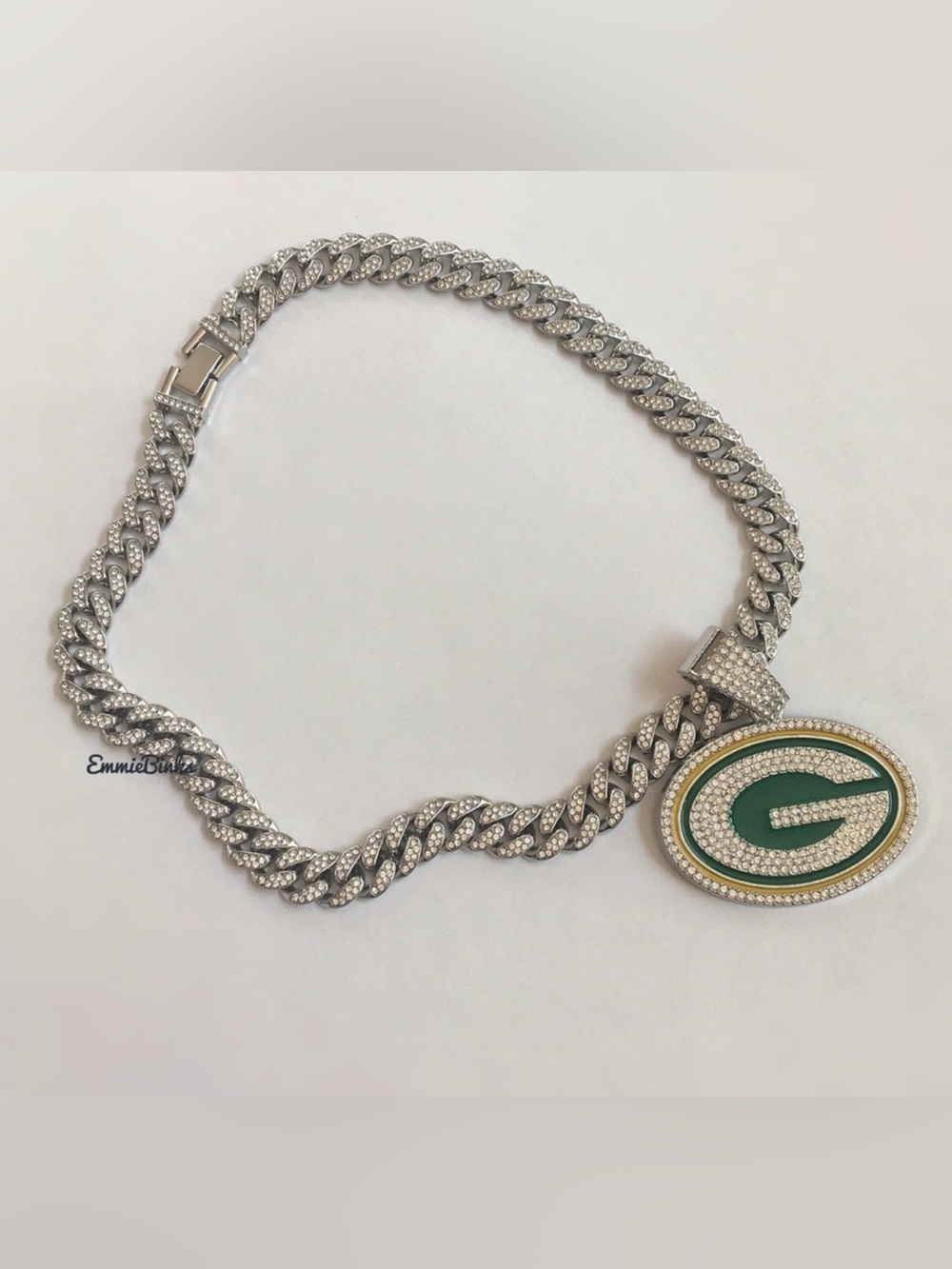 New Green Bay Packers Football Iced Out Chain Necklace